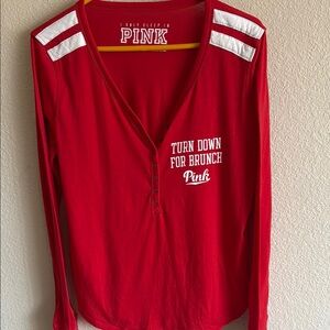 Red PINK Long Sleeve Shirt